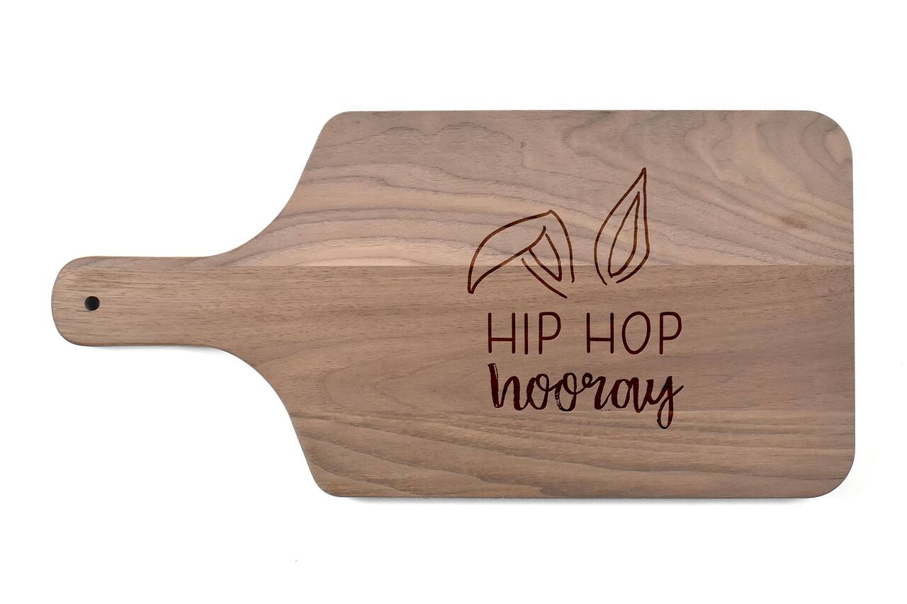 Hip Hop Hooray 17" x 8" Walnut Paddle Cutting Board
